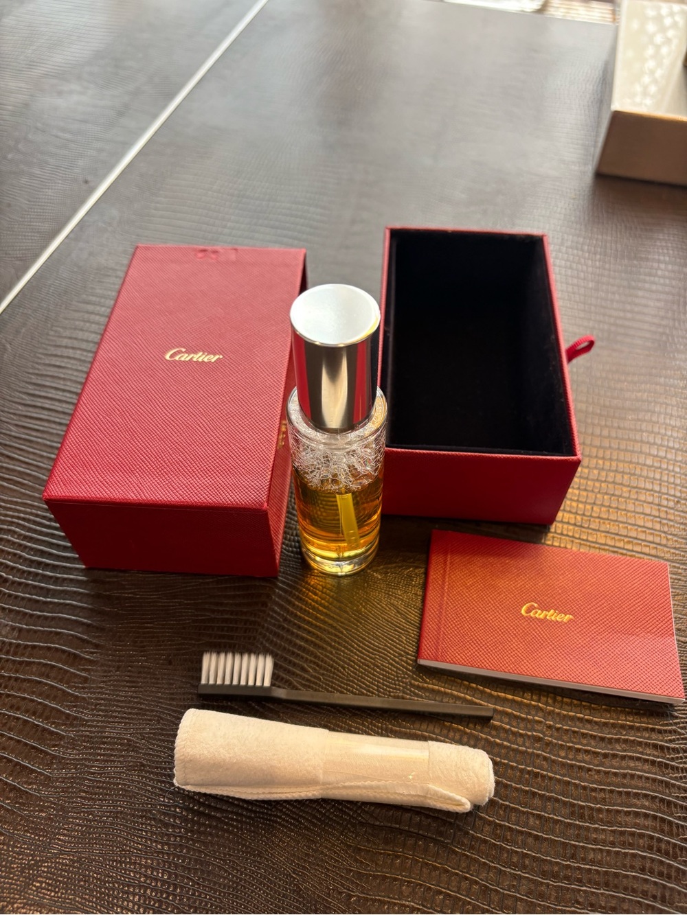 Cartier New Jewelry And Watch Cleaning Kit Red Box Cleaning Spray Soft Brush